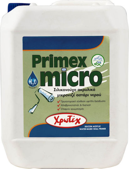 CHrotech Primex Micro Σιλικονούχο Ακρυλικό Μικρονιζέ Αστάρι Νερού Ελαφρώς Κίτρινο Suitable for Masonry 10lt