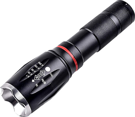 Platinet Rechargeable Flashlight LED with Maximum Brightness 250lm Black