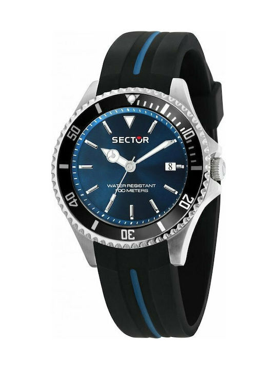 Sector Watch Battery with Black Rubber Strap R3251161037