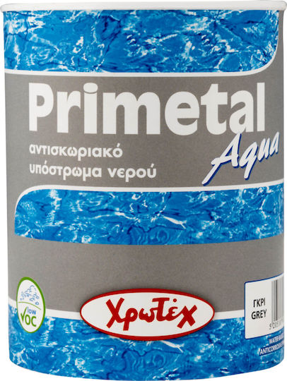 CHrotech Primental Aqua Primer Anti-corrosive Water Primer Grey Suitable for Metal 0.75lt