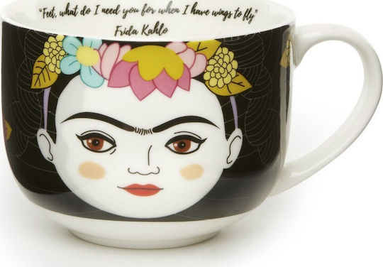 Kikkerland Frida Kahlo Mug Ceramic Black