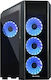 Chieftec Scorpion III Gaming Midi Tower Κουτί Υπολογιστή με Πλαϊνό Παράθυρο και RGB Φωτισμό Μαύρο