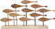 Soulworks Wooden Abstract Table Decor 60x11x35cm