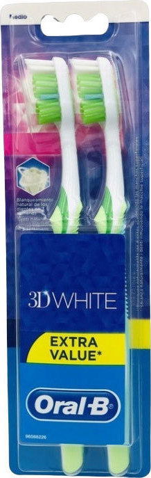 Oral-B 3D White Πράσινο - Πράσινο Medium 2τμχ - Skroutz.gr
