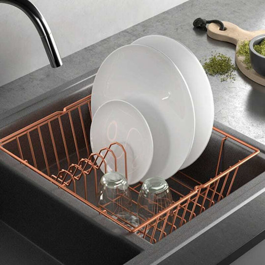 Metaltex Lipsia Copper Στραγγιστήρι Γούρνας Μεταλλικό Ροζ 36x33x12cm