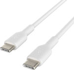 Belkin USB 2.0 Cable USB-C male - USB-C male Λευκό 2m (CAB003bt2MWH)