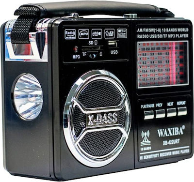 Waxiba XB-422URT Radio portabil Cu baterie cu USB Negru