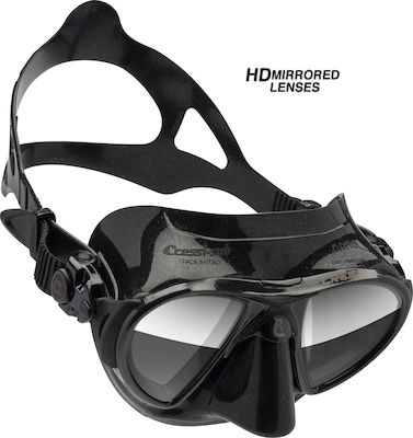 CressiSub Silicone Diving Mask Nano Black HD Mirrored Lenses Black DS366050