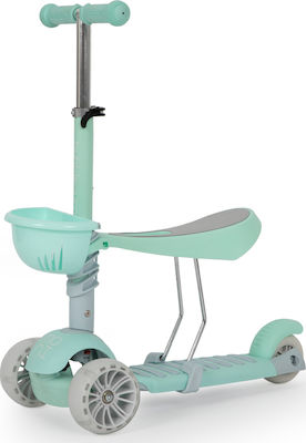 Moni Kids Scooter Bubblegum 3 in 1 3-Wheel with Seat for 3+ Years Green