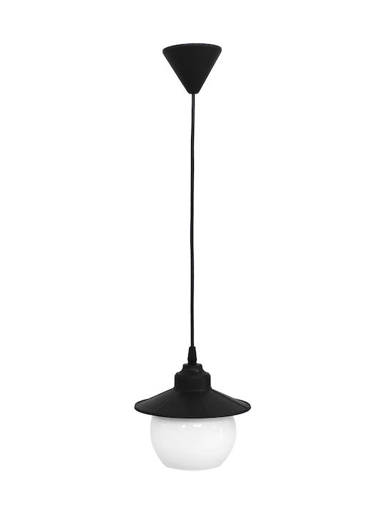 Heronia Μοντέρνο Κρεμαστό Φωτιστικό Μονόφωτο με Ντουί E27 σε Μαύρο Χρώμα