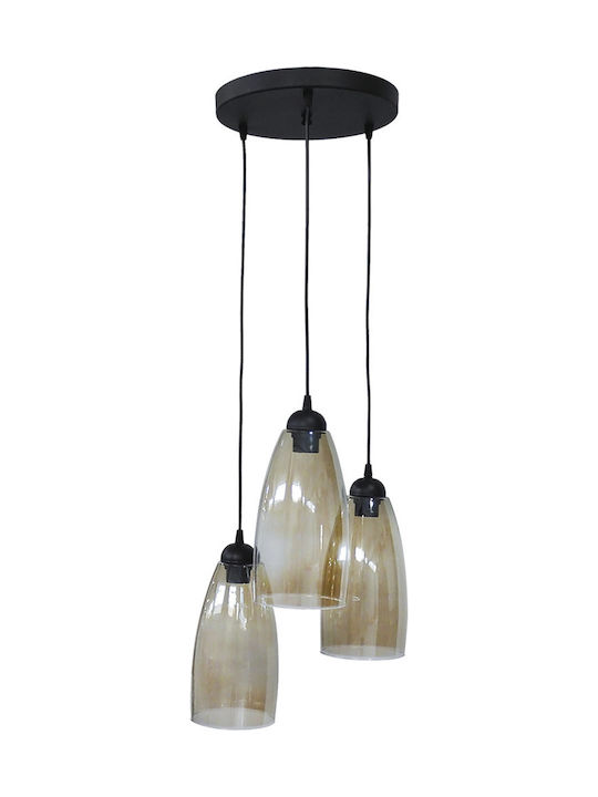 Heronia Pendant Light Three-Light for Socket E27 Black