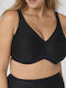 Modern Soft Cotton Minimizer Minimizer Bra without Padding Underwire Black
