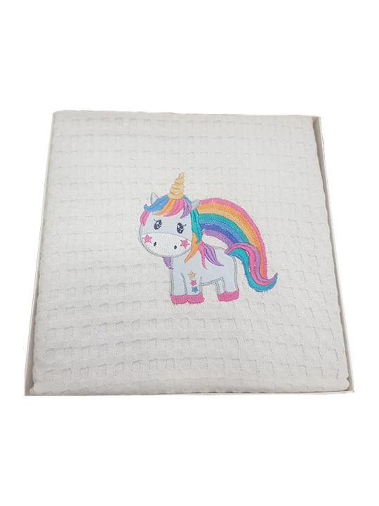 Morven Κουβέρτα Κούνιας Unicorn 2005 Πικέ Λευκή 100x150εκ. 2τμχ