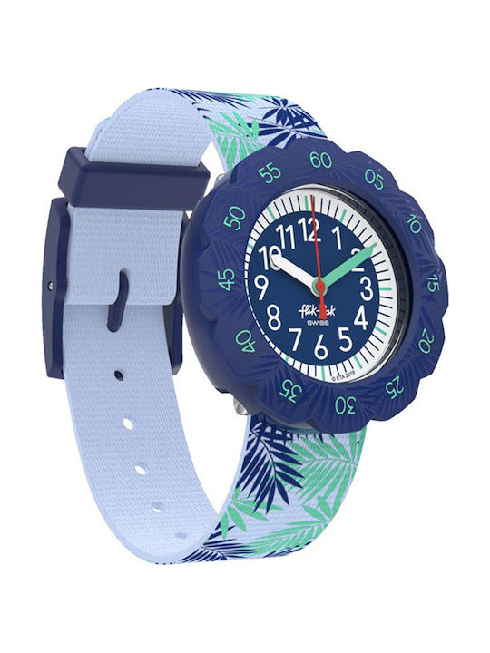 FlikFlak Kids Analog Watch Releaf with Fabric Strap Light Blue