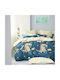 Homeline Kids Quilt Set Single with Pillowcase Blue 160x240cm