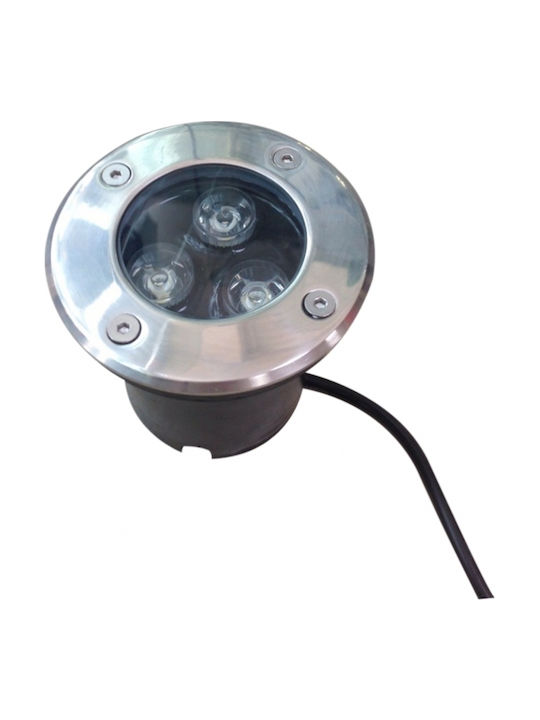 Waterproof Outdoor Projector Lamp Built-In Led Silver 3x1W