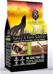 Ambrosia Senior Light Sterilised Turkey & Salmon 12kg