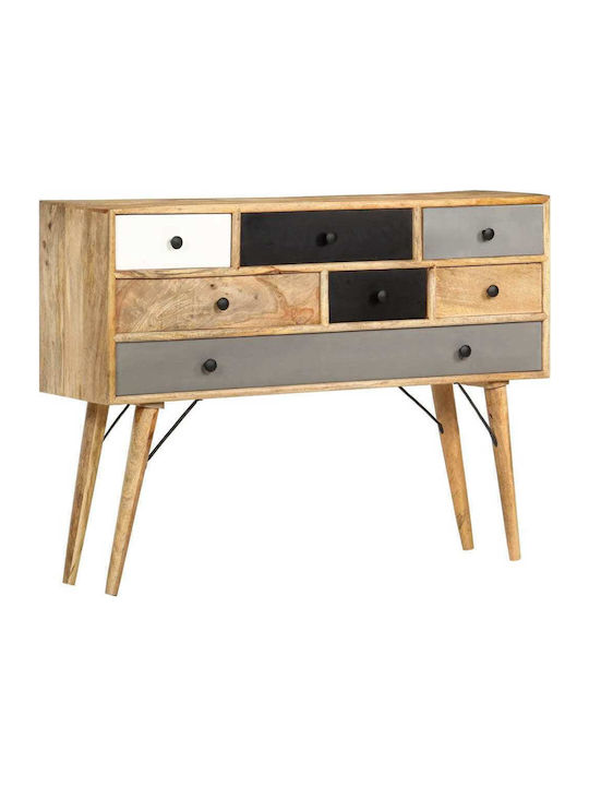 Chest of Drawers of Solid Wood with 7 Drawers 110x30x82cm