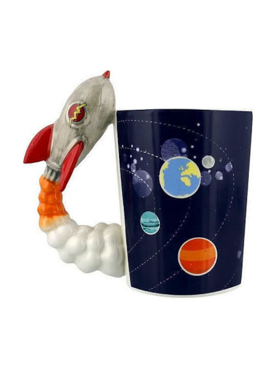 Rocket Launch Ceramic Cup Blue