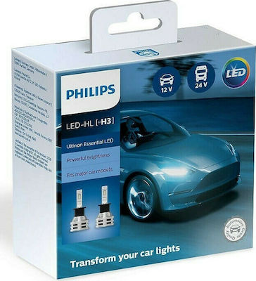 Philips Lamps Car Ultinon Essential H3 LED 6500K Cold White 12-24V 19W 2pcs