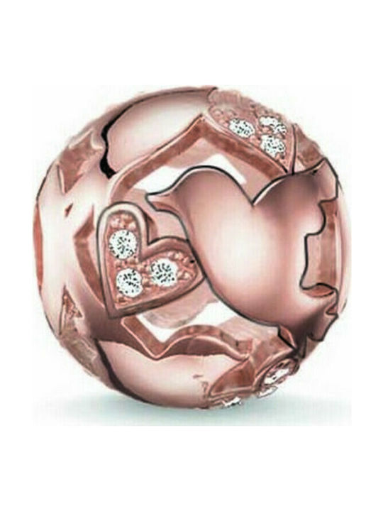 Thomas Sabo Bead Love Birds Charm from Pink Gold Plated Silver