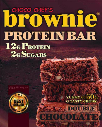 Fit & Shape Choco Chef's Brownie Μπάρα με 12gr Πρωτεΐνης & Γεύση Double Chocolate 50gr