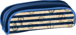 Belmil Pirates Caribbean Pencil Case Barrel with 1 Compartment Blue