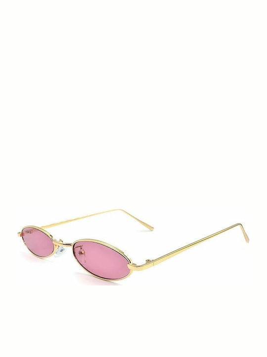 Awear Palermo Women's Sunglasses with Gold Metal Frame and Pink Lens