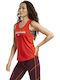 Reebok MYT Women's Athletic Blouse Sleeveless with V Neckline Red