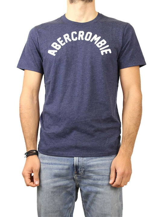 Abercrombie & Fitch Ανδρικό T-shirt Με Λογότυπο Μπλε