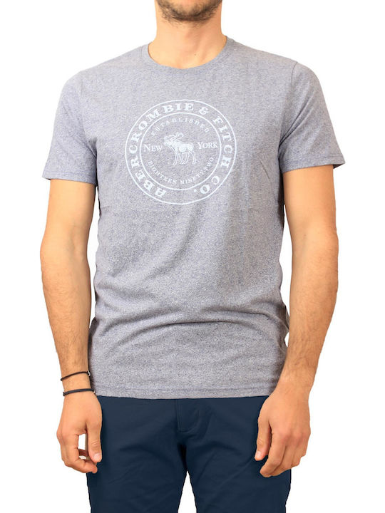 Abercrombie & Fitch T-shirt Bărbătesc cu Mânecă Scurtă Gri
