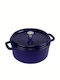 Staub Round Cocotte Βαθιά Κατσαρόλα από Μαντέμι 3.8lt / 24cm Dark Blue