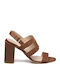 New Matic Leather Women's Sandals 50 Tabac Brown