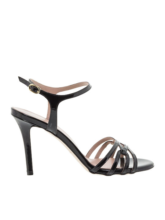 Sandals from Patent Leather Black