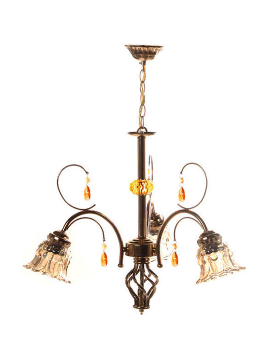 Keskor Pendant Light Three-Light for Socket E27 Gold