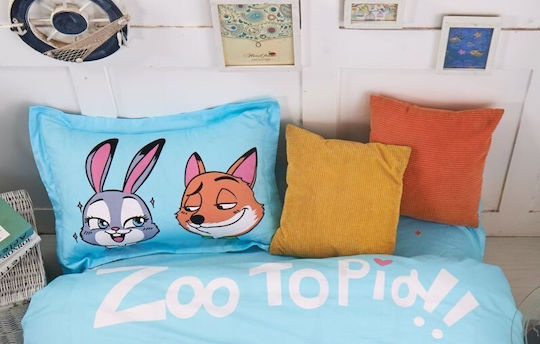 Mc Decor Zootopia Kids Cotton Pillowcase Set 50x75cm Blue MCD.KSM.M.001