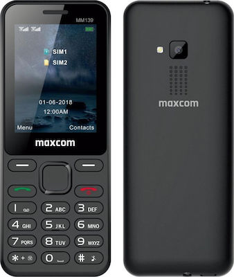 MaxCom MM139 Dual SIM Mobile Phone with Buttons Black