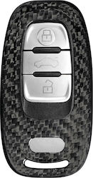 Carbon Car Key Cover Case with 3 Buttons for Audi Black L0148.2