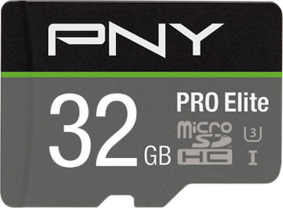 PNY PRO Elite microSDHC 32GB Class 10 U3 V30 A1 UHS-I with Adapter