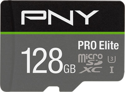 PNY Pro Elite microSDXC 128GB Clasa 10 U3 V30 A1 UHS-I cu adaptor