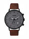 s.Oliver Men's Watch 44mm Battery with Brown Leather Strap