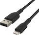 Belkin Coated Mfi Cert USB-A to Lightning Cable...