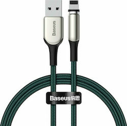 Baseus Zinc Împletit / Magnet detasabil USB-A la Cablu Lightning Verde 1m (CALXC-H06)