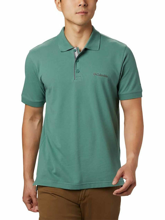 Columbia Cascade Range Herren T-Shirt Kurzarm Schaltflächen Grün