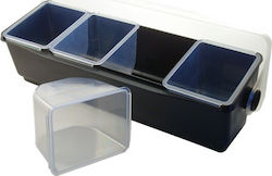 The Bars Plastic Condiment Dispenser with 4 Compartments with Dimension 50x15cm