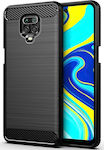 Hurtel Carbon Brushed Back Cover Σιλικόνης Μαύρο (Redmi Note 9S / 9 Pro / 9 Pro Max)