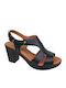 Boxer Leather Women's Sandals Anatomic In Black Colour