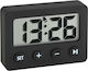 TFA DEK14861 Tabletop Digital Clock with Alarm Black 60.2014.01