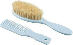 Akuku Baby Brush & Comb Owl Sky Blue 2 Pieces