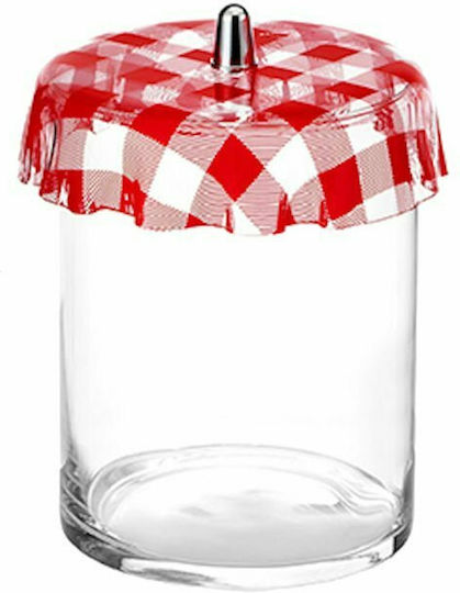 Garibaldi General Use Glass Jar with Lid Red Checkered 3200ml